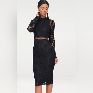 NWT Caris Black Long Sleeve Lace Dress Size 4